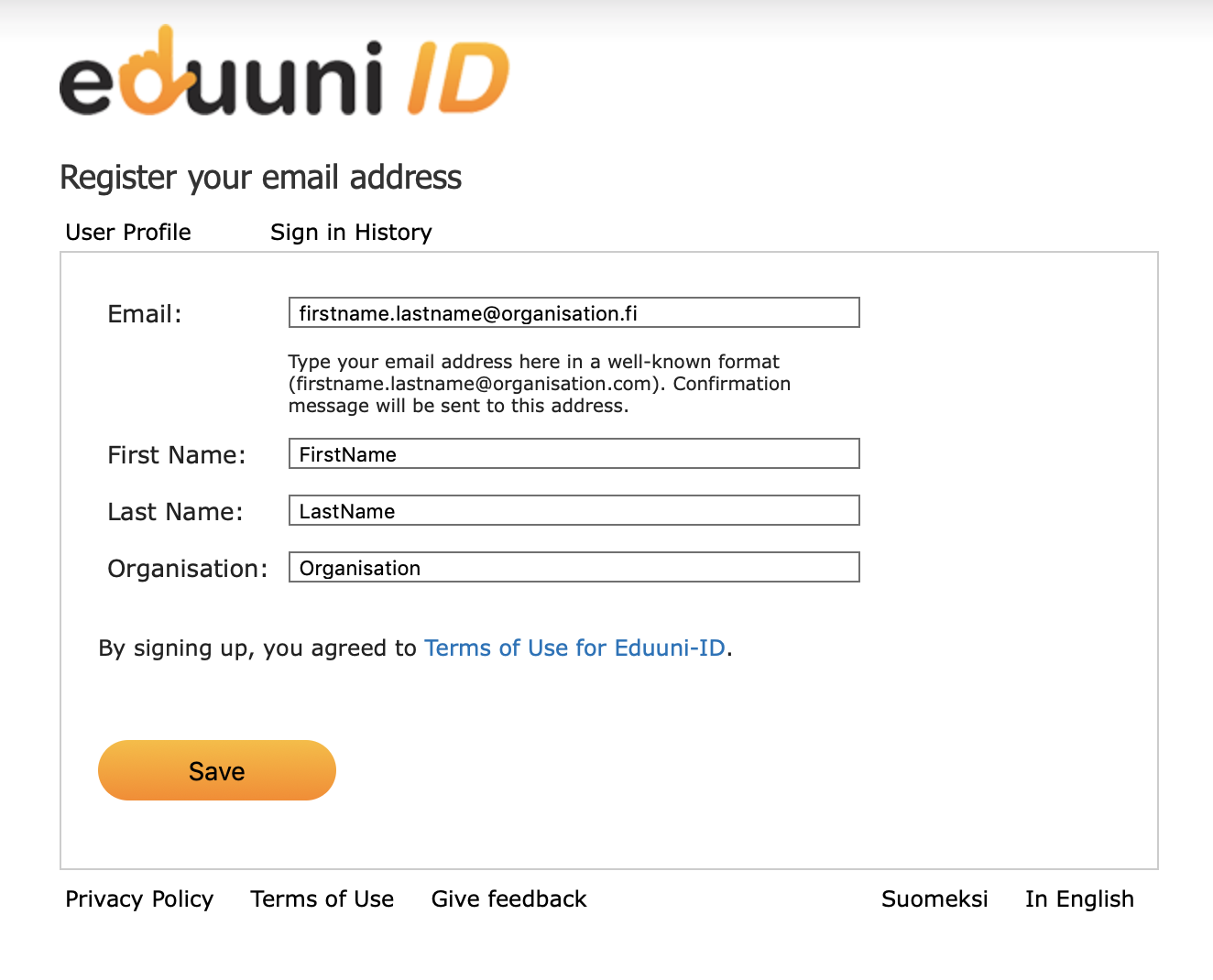 Picture of Eduuni-ID registration form